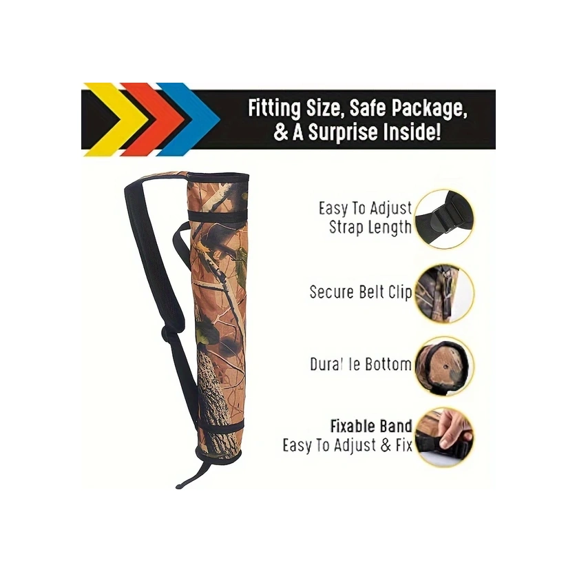 Elmpaly Siyah Yumuşak Askılı Ve Bel Klipsli Ayarlanabilir Ok Yatağı Outdoor Antrenman Siyah