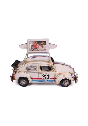 Dekoratif Metal Vosvos Araba Çerçeveli Ve Kumbaralı Biblo