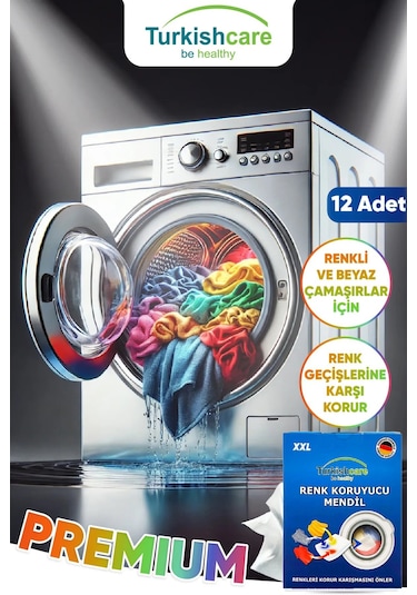 Renk Koruyucu Çamaşırlar İçin 12'li Mendil Üçlü Set