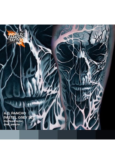 A.d Pancho Pastel Greys 6'lı Set - World Famous Ink Dövme Boyası - 1oz/30ml
