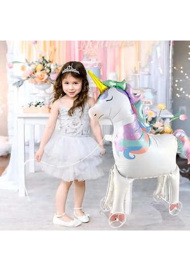 Plato Kızlar İçin Standlı Unicorn Işıldayan Top 460108960 BEYAZ
