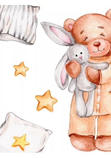 Artenuevo Duvar İç Mekan Çocuk Ayı Etiketleri 152778260 Mavi