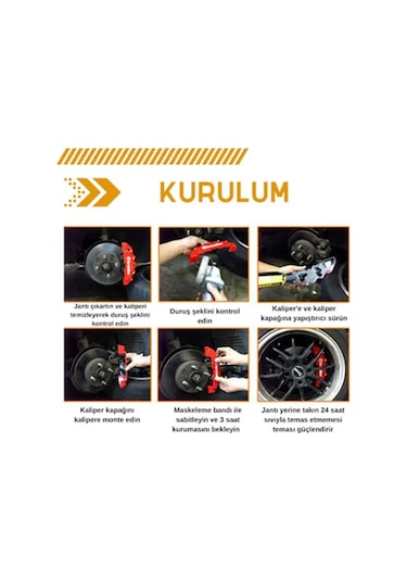 Audi Uyumlu Sline Brembo Kırmızı Kaliper Kapağı 4 Parça Ön Arka Set