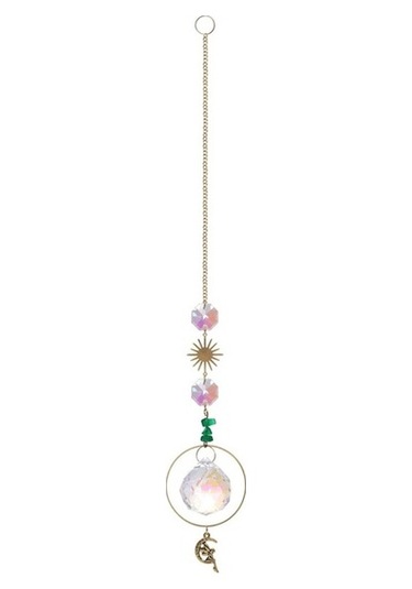 Lijinxu Magideal Kristal Asılı Güneş Kolye Işık Alıcı Ev Dekorasyonu Yeşil