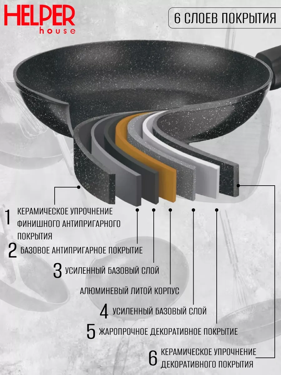 Helper House Kareliya 26 Cm Yapışmaz Kapaklı Tava 162698791 Siyah