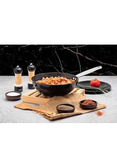 Evimsaray Zest Gusto Granit Wok Tava 24 Cm