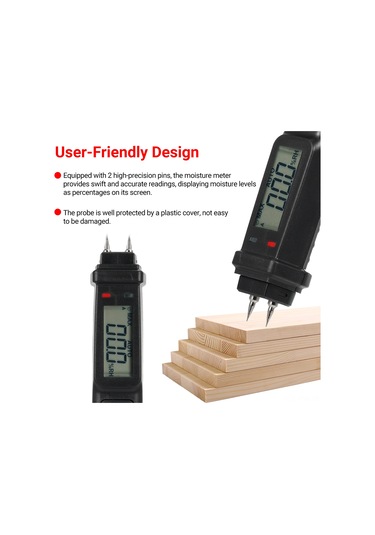 Tenfowee "fy8861 Taşınabilir Nem Ölçer - Ahşap Ve İnşaat Malzemeleri İçin Dijital Higrometre"