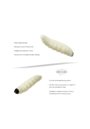 Springsun 20 Adet 3cm 1g Yumuşak Yapay Balık Yemi Kurt Şekilli Alabalık & Levrek Avı