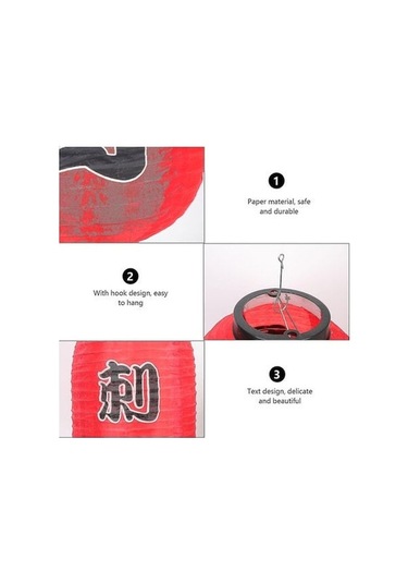 Yifomall Kore Ve Japon Mutfağı İçin Sulu Kürklü Red Sushi Feneri - Su Geçirmez, Güneş Tenkidi - 2 Adet Çok Renkli