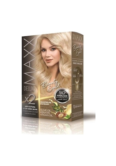Maxx Deluxe Saç Boyası Set Doğal Sarı 9/0