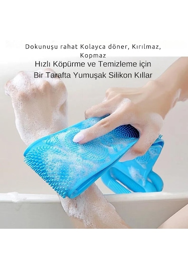 Mawrond Silikon Çift Taraf Banyo Sırt Temizleme Lifi