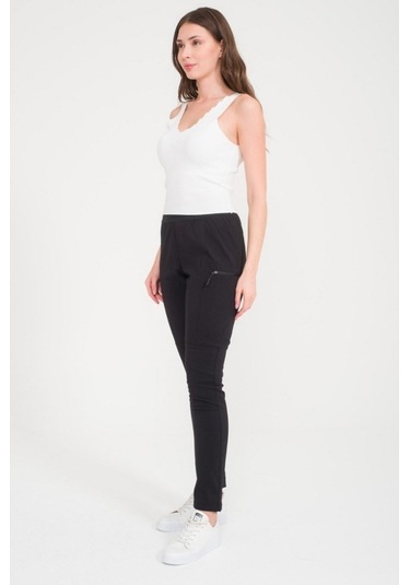 Q&Steinbock Kadın Tayt Afrodit Outdoor Spandex Siyah