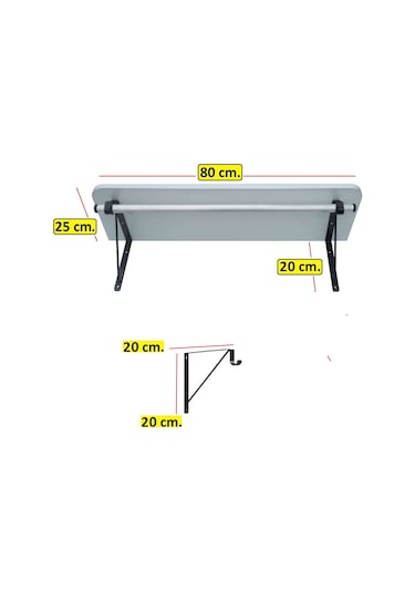 Depolife Duvar Rafı Fortmanto Elbise Askılık Montajlı Askılık Demiri