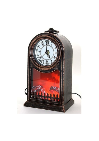 Dekoratif Led Işıklı Saatli Şömine Usbli -451 Renkli