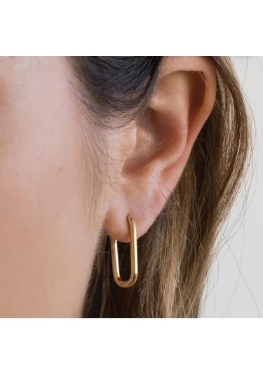 Heppii Orta Boy Oval Halka Küpe