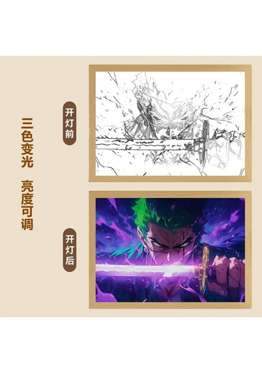 Karikatür One Piece Nika Luffy Gear 5 Işık Lambası Zoro Ace Hediye 3 Çok Renkli