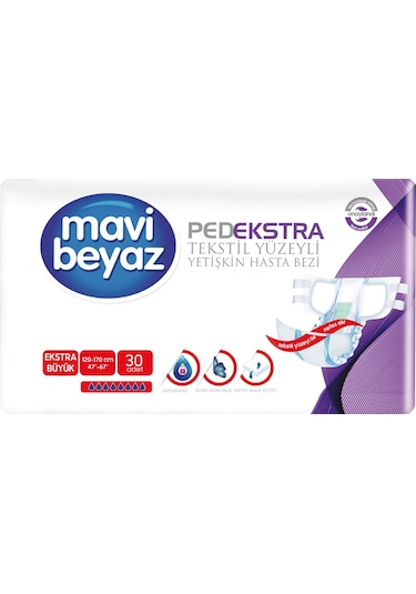 Ped Ekstra XL Büyük Boy Bel Bantlı Hasta Bezi 30'Lu