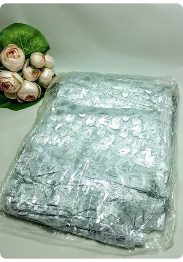 Desenli Beyaz Renk 12 14 Cm Organze Tül Kese 100 Adet