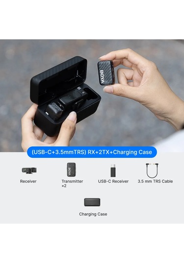 Boya Boyamic 2-02 Profesyonel Çift Mikrofonlu Mfi Sertfikalı Dahili Hafızalı Kablosuz Mikrofon