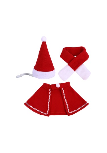Yavru Köpekler, Kediler, Küçük Kediler Ve Köpekler İçin Ayarlanabilir Noel Baba Şapkası, Paltosu Ve Atkı Seti.