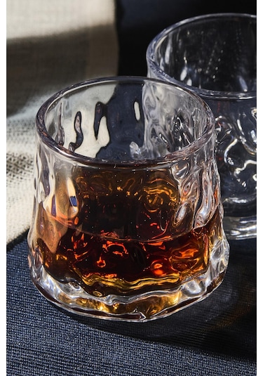 Greta Şeffaf 2'li 360 Derce Dönerli Viski Meşrubat Bardağı Japon Style 160ml