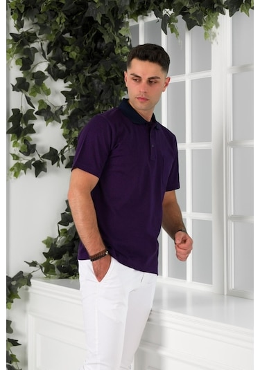 Nehir By Faruk Ülker Polo Yaka Cepli Desenli Merserize Süperfine