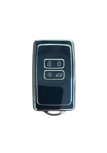 Autohan Keys Lüx Renault Anahtar Kılıfı, Clio E-tech, Austral, Megane 4, Talisman, Clio 5 Uyumlu, Siyah-gümüş