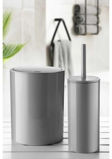 Primanova Flores 2'li Banyo Seti - Gri Renkli