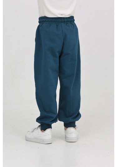 Toontoy Erkek Çocuk 98 Nakışlı Eşofman Alt Petrol Mavi