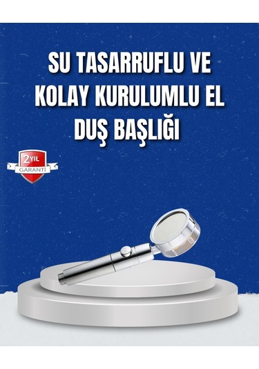Şelale Sisi Ve Masaj Özellikli Banyo Duş Başlığı Gümüş