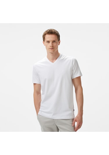 Nautica Erkek Beyaz Regular Fit T-shirt Düz V55013t Beyaz