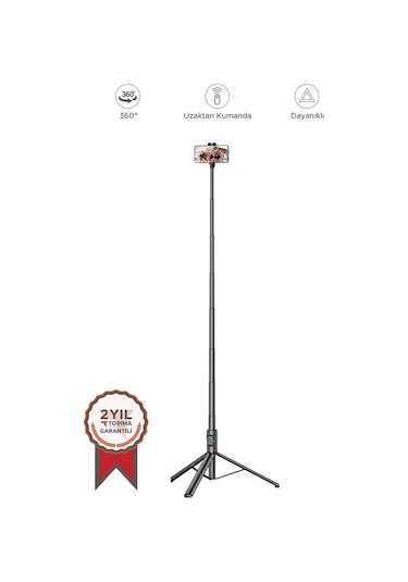 Torima C10 Çok Amaçlı Tripod Kumandalı Selfie Çubuğu Siyah