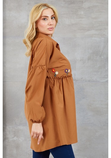 Dparis Çiçek Nakışlı Gömlek