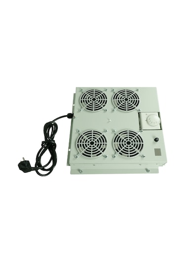 Canovate 4Lü Rack Kabinet Fan Modülü Termostatlı Ral 7035 Gri