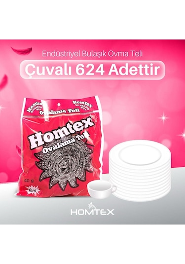 Homtex 40 Gr Bulaşık Ovma Teli 624 Adet