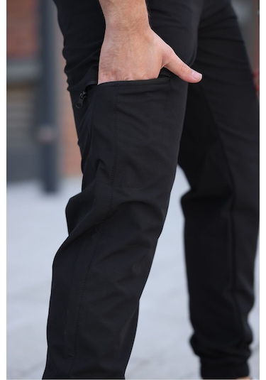 Erkek Siyah Eşofman Altı Kaliteli Paraşüt Kumaş Siyah