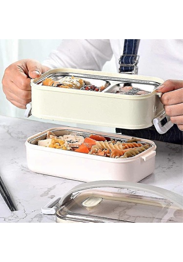 2 Katmanlı Paslanmaz Çelik Öğle Yemeği Kutusu, Taşınabilir Termal Bento Kutusu, Yalıtımlı Öğle Yemeği Kutusu, Okul Ve Ofis İçin Gıda Saklama Kabı, 1,6 L Çok Renkli