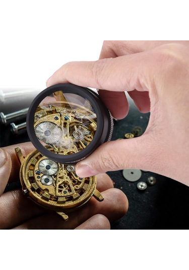 30x Madeni Para Büyüteç, Profesyonel Mücevher Lens Cebi Okuma Büyüteç