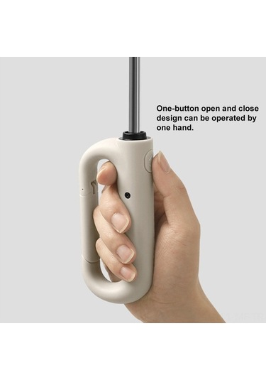 Novahub 10 Çubuklu Otomatik Kapanır Seyahat Şemsiyesi, Karabinalı, Erkek Kadın İçin Taşınabilir Şemsiye