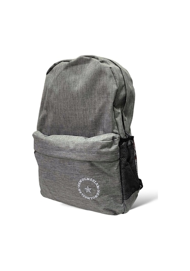 Su Geçirmez Kumaş Ortaokul Lise Unisex Okul Sırt Ve Seyahat Çantası - Gri