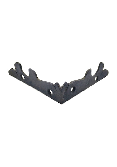 Antika Tarz Dekoratif Pirinç Lale Köşe Gönye - Yan, 105x105 Mm, Oksit