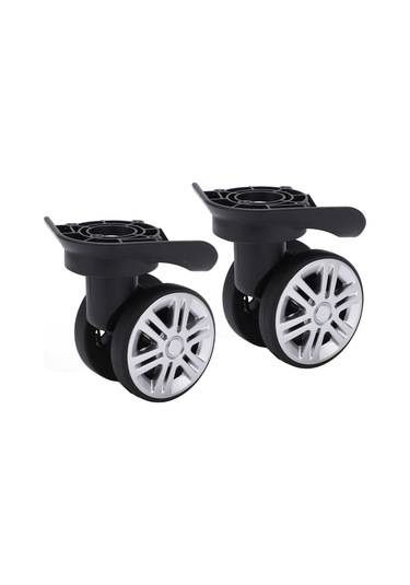 Geeroyoo Sessiz Çift Satırlı Tekerlekler, Valiz Tamiri Aksesuarı, Pp+pet Malzeme, Tekerlek Çapı 6cm, Kolay Kurulum, 2 Adet + 8 Vida