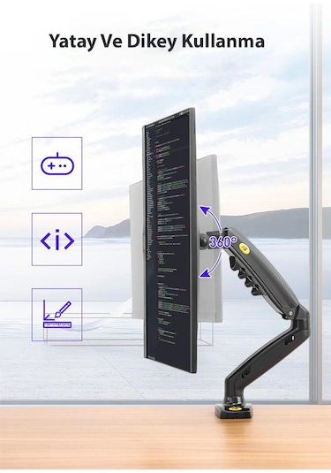 North Bayou Nb F80 Tek Kol Amortisörlü Monitör Tutucu