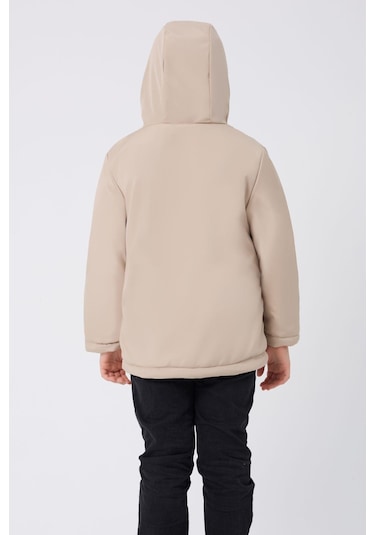 Spor Erkek Spor Çocuk Kürklü Su Ve Rüzgar Geçirmez Kapüşonlu 3 Cep Mont & Kaban & Parka Taş