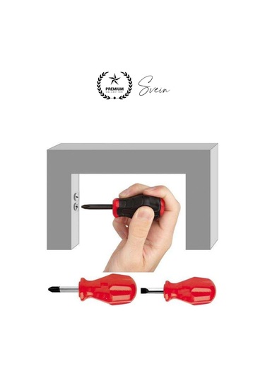 Profesyonel 2'li Avuç İçi Tornavida Seti Düz Yıldız Cep Boy Taşınabilir Vidalama Ev İş Yeri