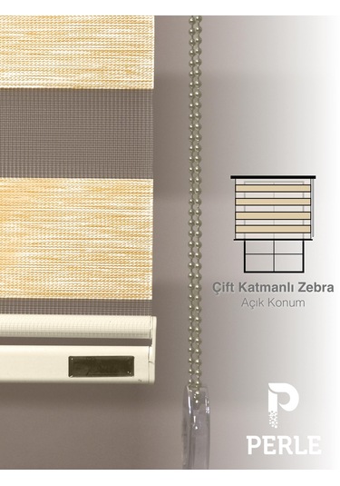 Br Perle Fil Dişi Renk Bambu Stor Zebra Perde Yüksek Kalite Alüminyum Kasa Fildişi