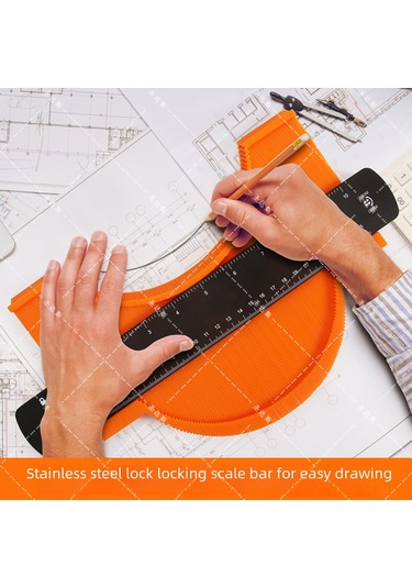 Xiyyadms Metalik Kilitle Çift Başlı Kontur Ölçer - Ahşap İşleri İçin Düzensiz Şekilleri Kopyalama Ve Ölçme Aracı 5 İnç