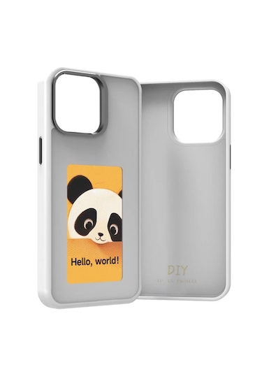 iPhone 16 Pro Uyumlu E-mürekkep Ekran NFC Telefon Kılıfı Beyaz