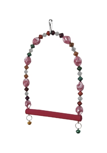 Markapet Boncuklu Ve Tünekli Kuş Salıncağı 10 Cm-14 Cm Bordo