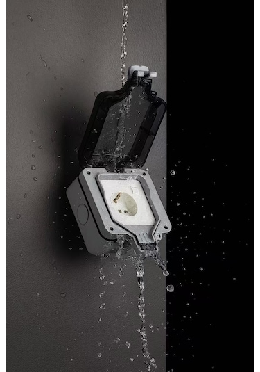 Dış Mekan Prizi, Tekli Su Geçirmez Prizi Ip 66 Topraklamalı Dış Priz